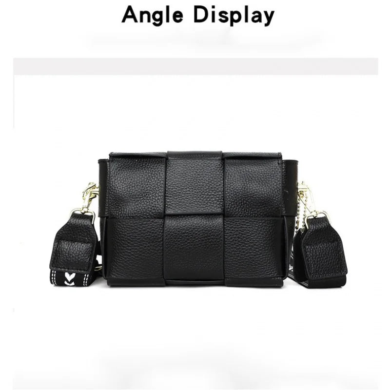 Leather Mini Square Bag Messenger Shoulder Bag for Women