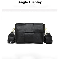 Leather Mini Square Bag Messenger Shoulder Bag for Women