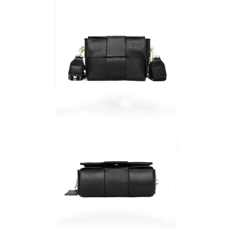 Leather Mini Square Bag Messenger Shoulder Bag for Women
