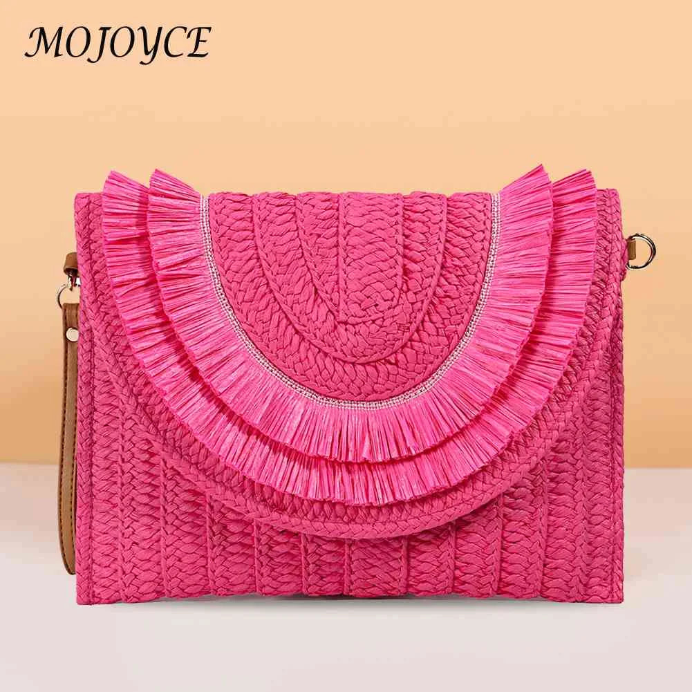 Vintage Woven Clutch Bag for Weekend Vacation