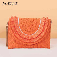 Vintage Woven Clutch Bag for Weekend Vacation