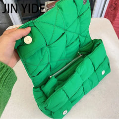 Cotton Women Shoulder Bag Padded Crossbody Space Square Handbag
