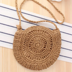 Women's Beach Bow Crossbody Bag Straw Crochet Bag