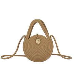 Round Straw Shoulder Bag Beach Top-handle HandBags Women