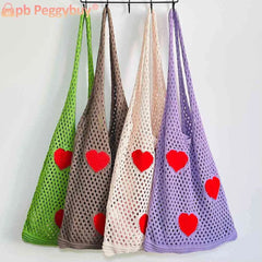 Large Capacity Woven Shoulder Bag Eco-Friendly Reusable Foldable for Women Girls
