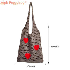 Large Capacity Woven Shoulder Bag Eco-Friendly Reusable Foldable for Women Girls