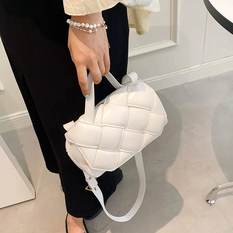 Square Tote Bag PU Leather Women's Handbag Shoulder Messenger Bag
