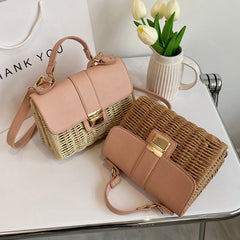 High-Quality Straw Woven Square Tote Bag