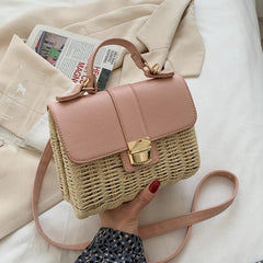 High-Quality Straw Woven Square Tote Bag