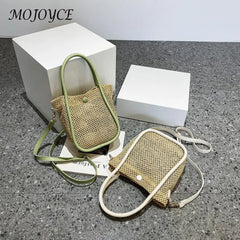 Woven Straw Shoulder Bags Summer Women Tassel Beach Crossbody Clutch