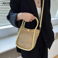 Woven Straw Shoulder Bags Summer Women Tassel Beach Crossbody Clutch