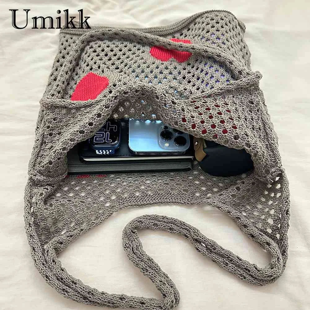 Large Capacity Mesh Net Beach Travel Handbag Eco-Friendly Heart Foldable
