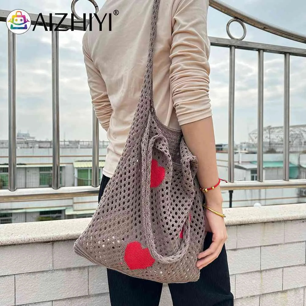 Large Capacity Mesh Net Grocery Bag Eco-Friendly Reusable Foldable Handbag