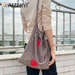Large Capacity Mesh Net Grocery Bag Eco-Friendly Reusable Foldable Handbag