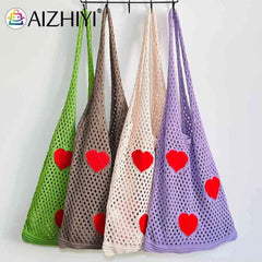 Large Capacity Mesh Net Grocery Bag Eco-Friendly Reusable Foldable Handbag