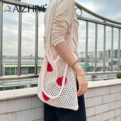 Large Capacity Mesh Net Grocery Bag Eco-Friendly Reusable Foldable Handbag
