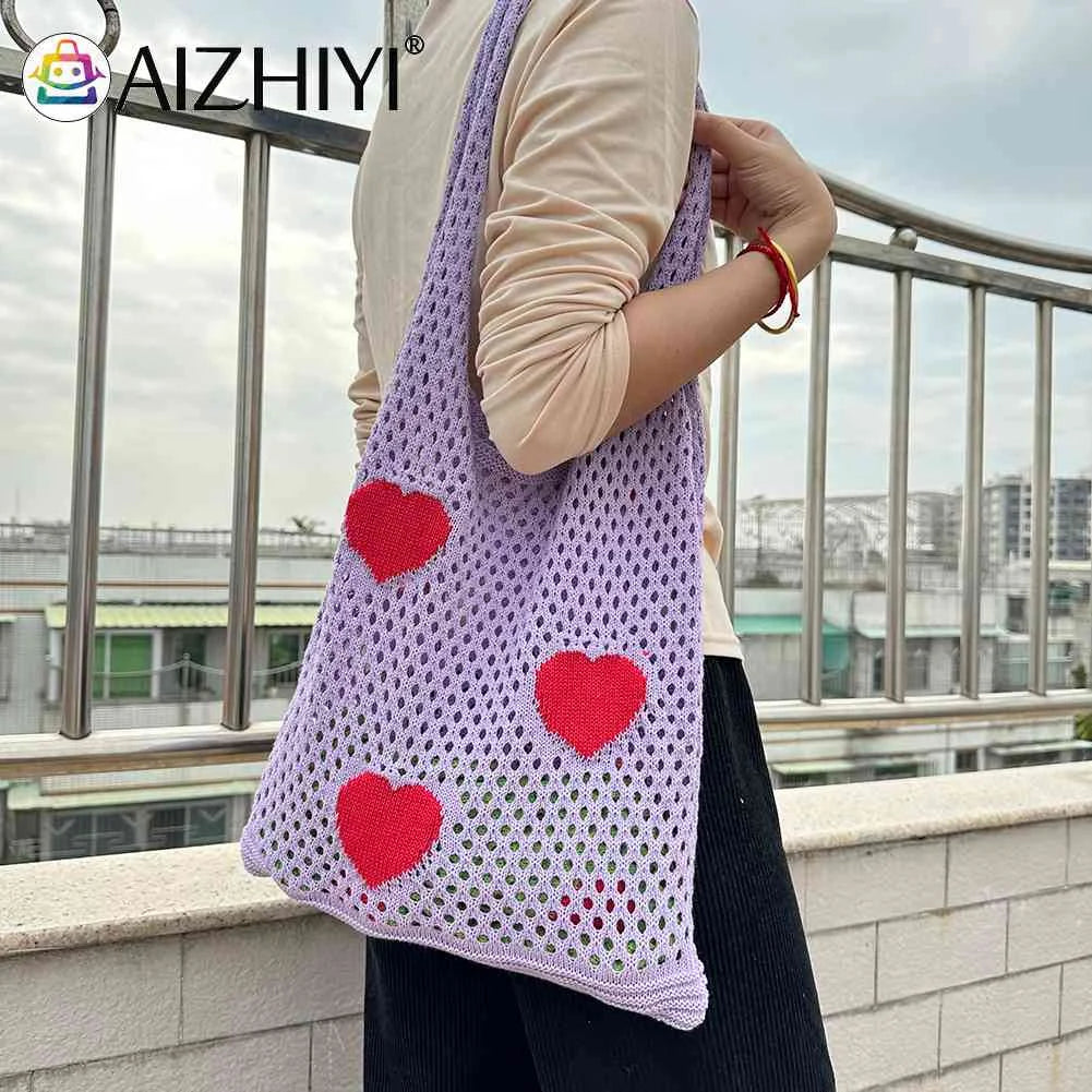 Large Capacity Mesh Net Grocery Bag Eco-Friendly Reusable Foldable Handbag