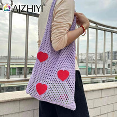 Large Capacity Mesh Net Grocery Bag Eco-Friendly Reusable Foldable Handbag