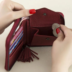 Women's Hand-woven Zipper Short Wallet