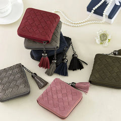 Women's Hand-woven Zipper Short Wallet