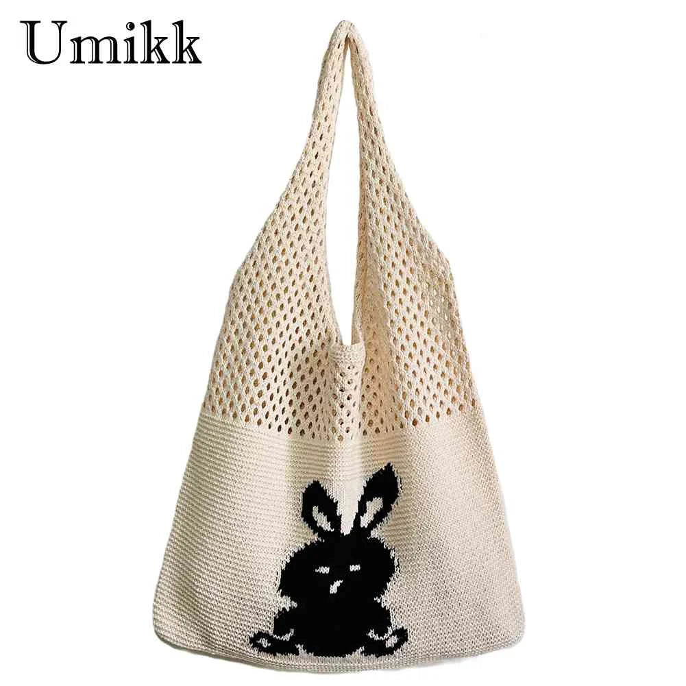 Rabbit Print Beach Bag for Women