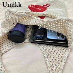 Rabbit Print Beach Bag for Women