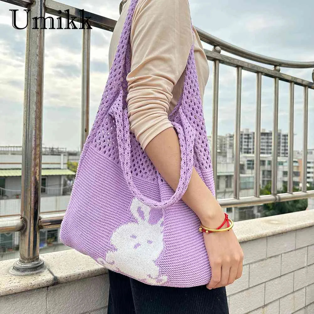 Rabbit Print Beach Bag for Women