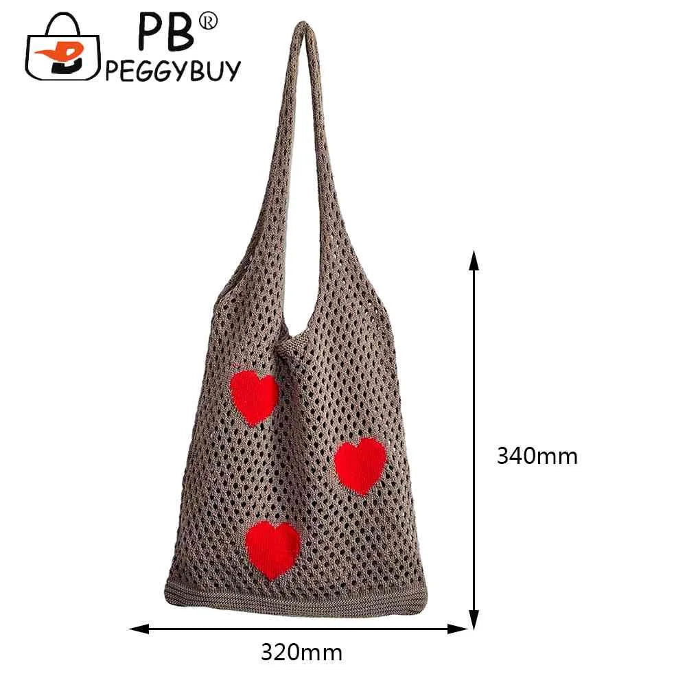 Woven Weaving Top-handle Bag Large Capacity Mesh Net Grocery Bag