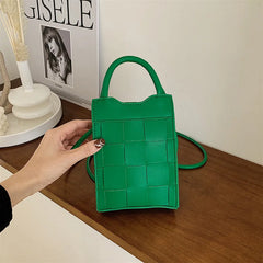 Woven Mobile Phone Bag Hand-held Small Square Bag