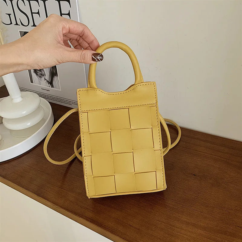 Woven Mobile Phone Bag Hand-held Small Square Bag