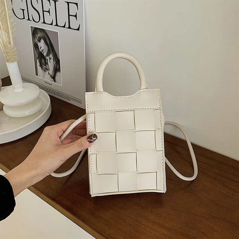 Woven Mobile Phone Bag Hand-held Small Square Bag