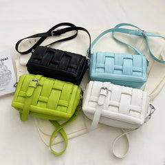 Green Woven Women's Shoulder Bag Crossbody Candy Purses
