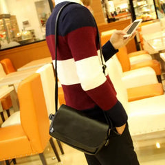 Vintage Messenger Bag for Men Small Flap Crossbody Shoulder Bag