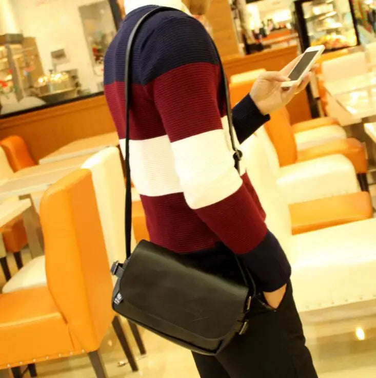 Vintage Messenger Bag for Men Small Flap Crossbody Shoulder Bag