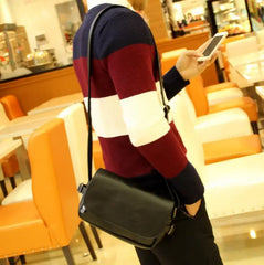 Vintage Messenger Bag for Men Small Flap Crossbody Shoulder Bag
