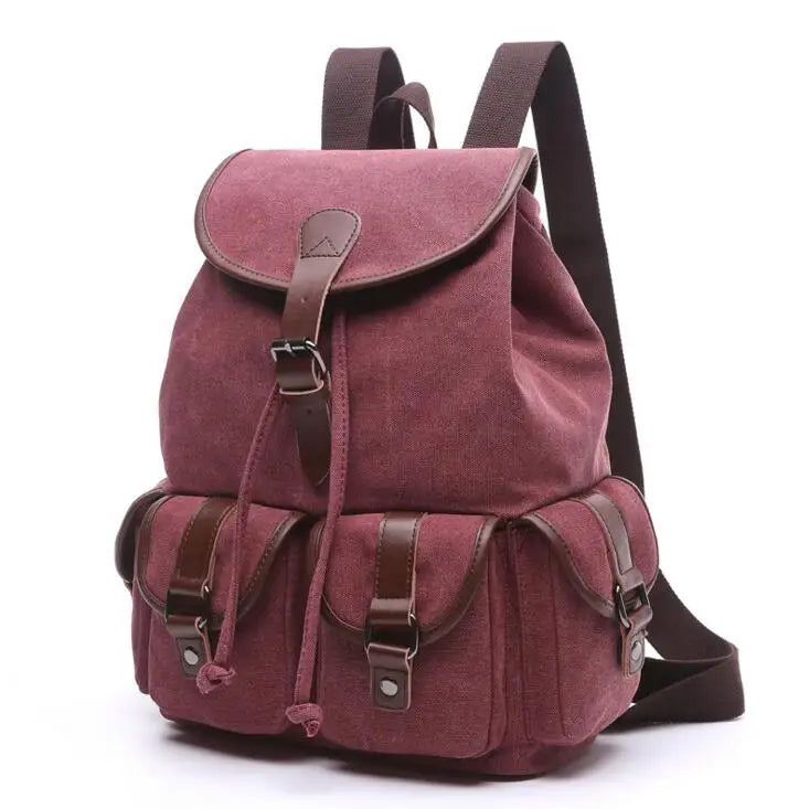 Hot Lady Canvas Travel Backpack Student School Bag