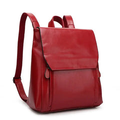 Lady Leather Backpack Travel Bag with Pockets
