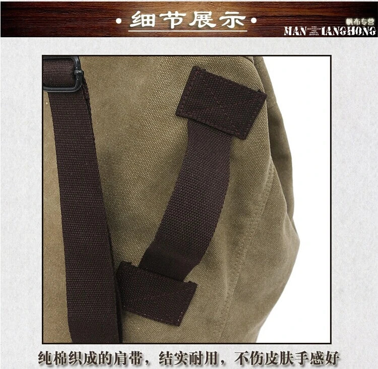 Canvas Backpack for Men Casual Travel Bag Student School Bag