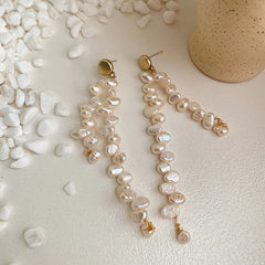 Bohemia Style Freshwater Pearl Earrings for Travel