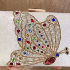 Women Wedding Bag Butterfly Clutch Evening Bags Hard Box Shape Purse
