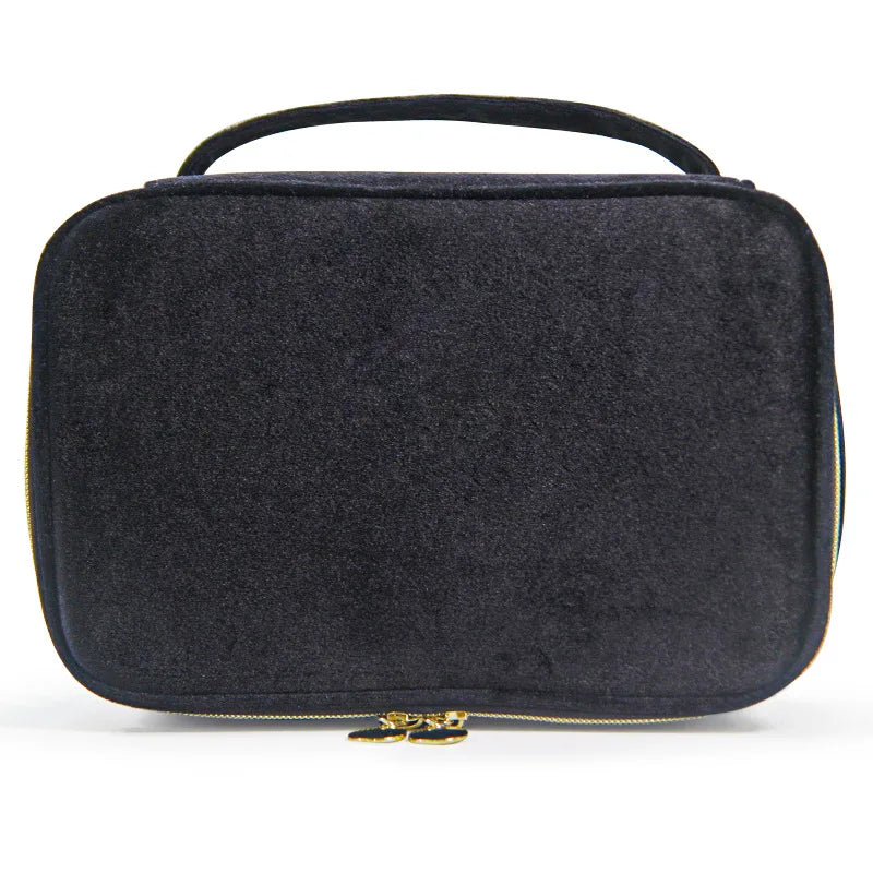 Flannel Travel Cosmetic Cases for Women, Large Capacity Makeup Bag