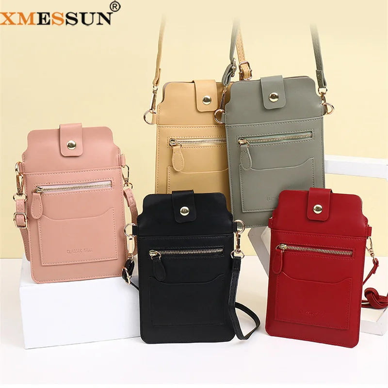PU Leather Crossbody Phone Bags for Women Casual Shoulder Messenger Purse