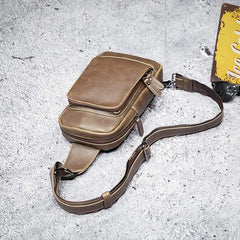 Xiao.p Crazy Horse Leather Crossbody Bag Chest Messenger Shoulder Travel