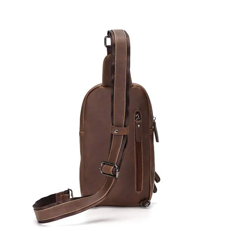 Xiao.p Crazy Horse Leather Crossbody Bag Chest Messenger Shoulder Travel