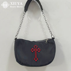 Xiuya Gothic Cross Hip Hop Shoulder Bag
