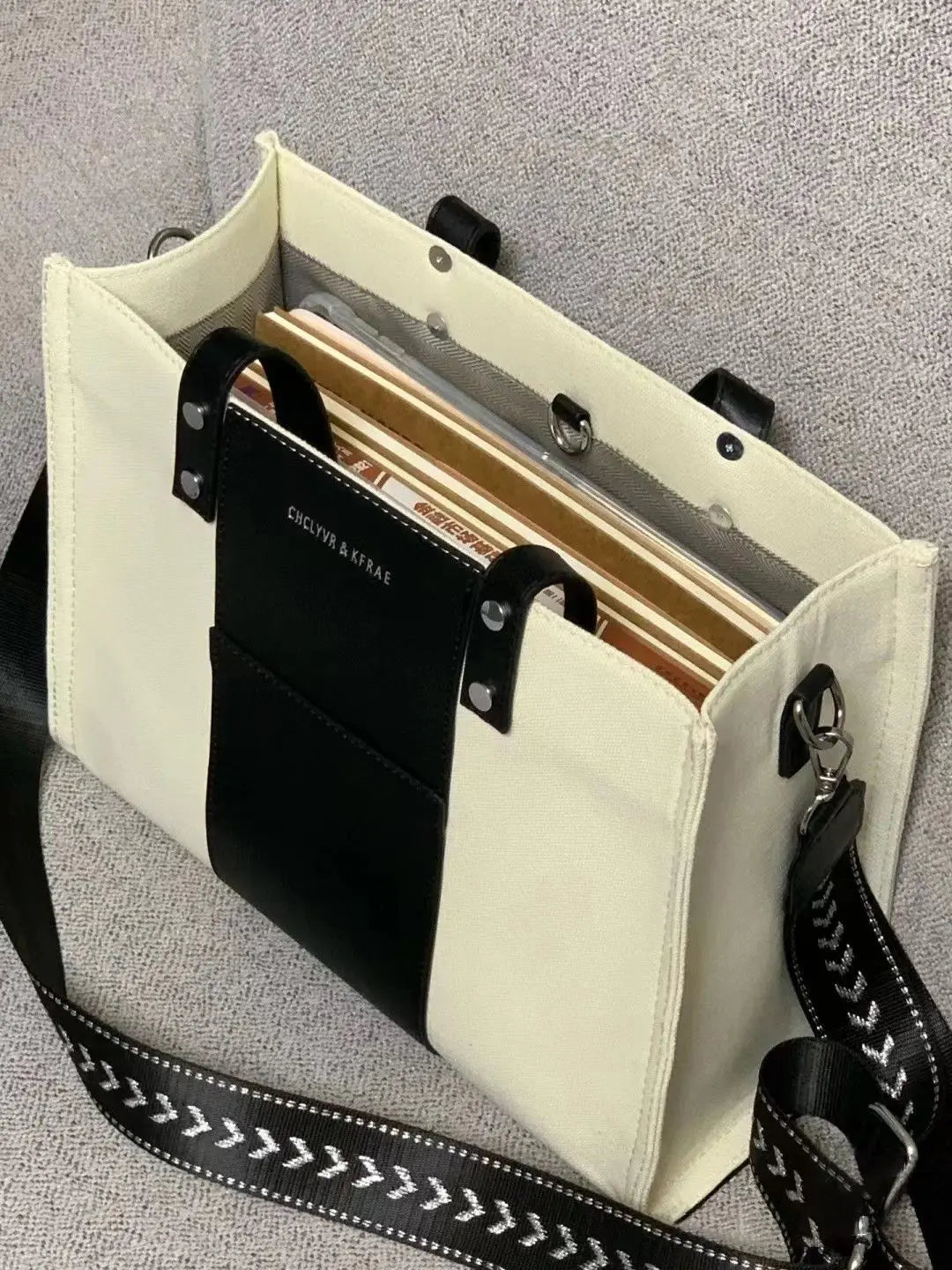 Xiuya Japanese Canvas Bag for Women Spring Large Capacity Handbags
