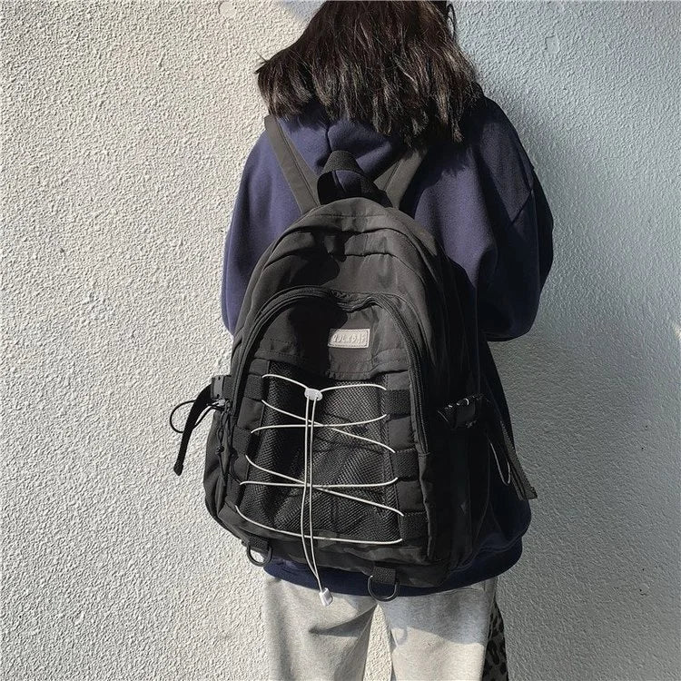 Techwear Backpack with Large Capacity Drawstring Pockets