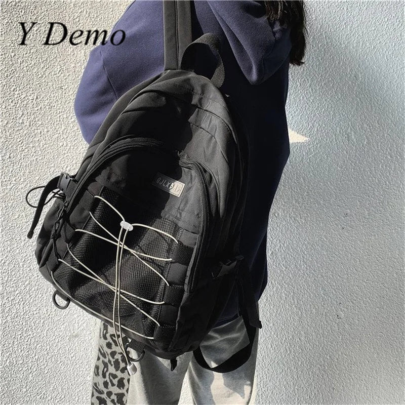 Techwear Backpack with Large Capacity Drawstring Pockets