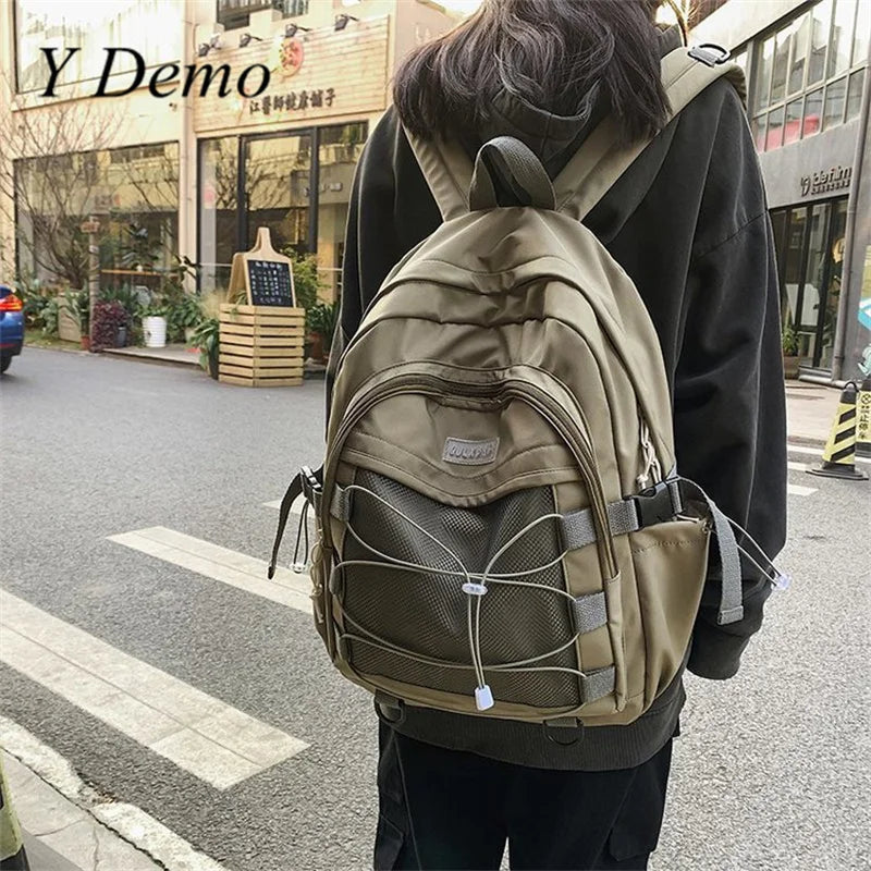 Techwear Backpack with Large Capacity Drawstring Pockets