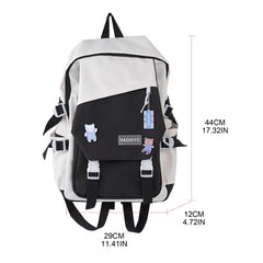 Y166 Backpack with Pendent Accessories Pins School Bag for Girls Teens